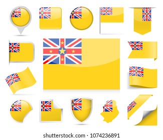 Conjunto de marcas Niue - Ilustración vectorial