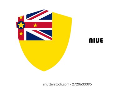 Bandera de Niue en forma de escudo (insignia)