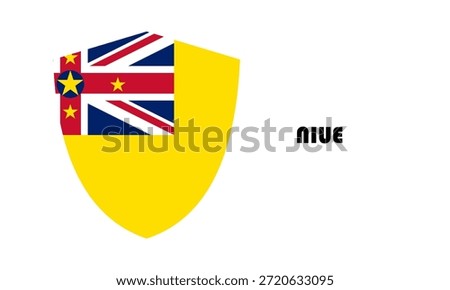 Niue flag in shield shape (badge)