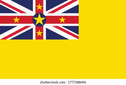 Niue flag vector graphic. Rectangle Niuean flag illustration. Niue country flag is a symbol of freedom, patriotism and independence.