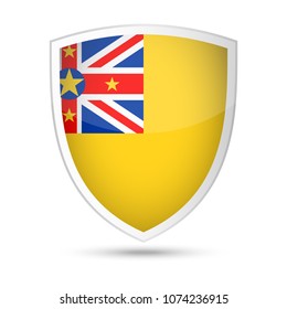 Niue Flag Vector Shield Icon - Illustration