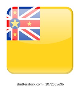 Niue Flag Vector Square Icon - Illustration