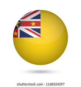 Niue glossy round button. Vector Illustration EPS10.