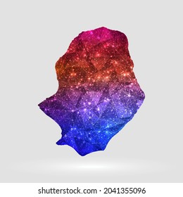 Niue map background in polygonal style. Vector illustration low poly colorful Niue map of isolated. Vector EPS 10.