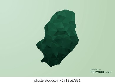 Niue Map - Ilustração de vetor estilo polígono verde, projeto geométrico de baixa poly com silhueta limpa no fundo verde suave.
