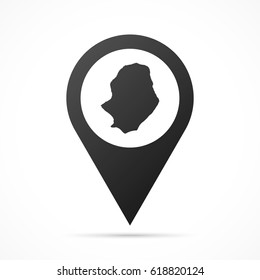 Niue Map on location pin. Map pointer isolated on a white background.
Conceptual vector illustration.