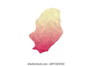 Niue Map - Ilustração de vetor estilo polígono em gradiente cor-de-rosa e pêssego, baixo projeto geométrico poly, isolado no fundo branco para infográficos e projetos.