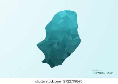 Niue Map - Ilustração vetorial estilo polígono em azul-esverdeado azul-escuro baixo design geométrico, silhueta mínima moderna.