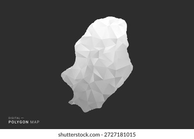 Niue Map - Ilustración vectorial de estilo polígono en diseño geométrico de bajo poli negro, gris y blanco, silueta mínima, aislado para infografía.