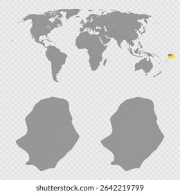 Niue Map Set with World Location.