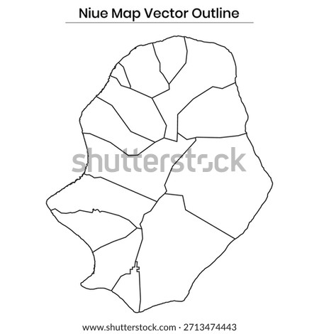 Niue Map Vector Outline Country