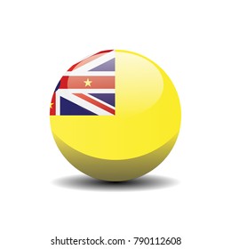 Niue national circle button flag background texture. Vector illustration.