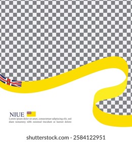 Niue national flag ribbon stock vector	