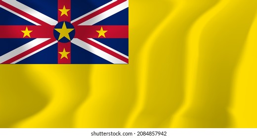 Niue National flag soft waving background illustration