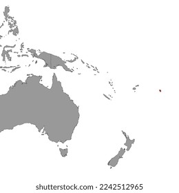 Niue en el mapa del mundo. Ilustración vectorial.