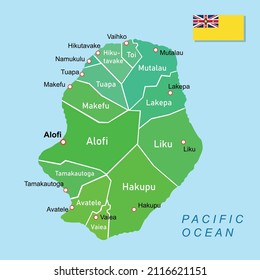 Mapa de regiones de Niue