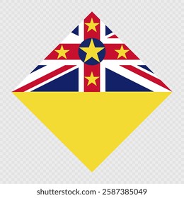 Niue rhombus flag. Vector illustration.