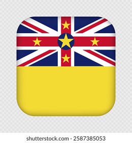 Niue square flag. Vector illustration.