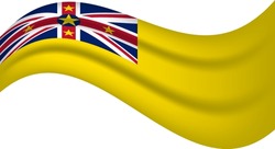 Niue wavy flag, waving flag vector illustration