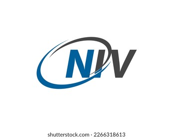 NIV letter creative modern elegant swoosh logo design