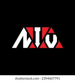 Diseño del logotipo de la letra del triángulo NIV con forma de triángulo. Monograma de diseño del logotipo del triángulo NIV. Plantilla de logotipo vectorial del triángulo NIV con color rojo. NIV logotipo triangular Diseño sencillo, elegante y lujoso.