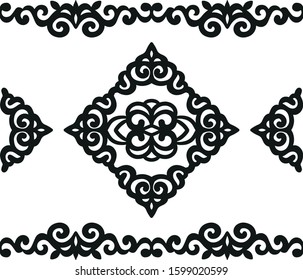 nivkh ornament seamless pattern authentic style
