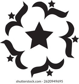 niw black and white stars  logo