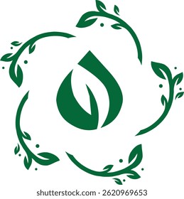 niw green leaf icon logo