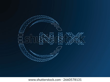 NIX low poly letter logo vector design. NIX lower poly logo design. Low poly logo.