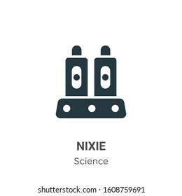 Nixie glyph icon vector on white background. Flat vector nixie icon symbol sign from modern science collection for mobile concept and web apps design.