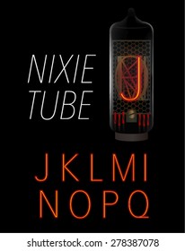 Nixie tube alphabet