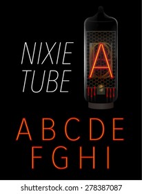 Nixie tube alphabet