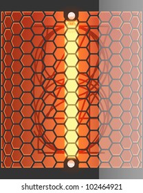 Nixie tube indicator. The number one of retro, Transparency guaranteed. Vector illustration.