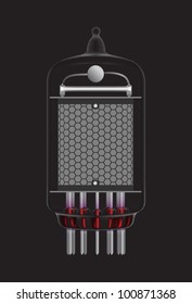 Nixie tube indicator. Transparency guaranteed. Vector illustration.