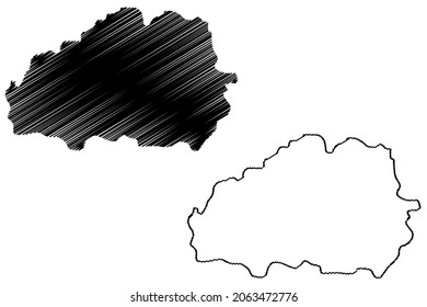 Nizamabad district (Telangana State, Republic of India) map vector illustration, scribble sketch Nizamabad map