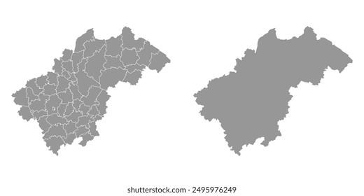 Nizhny Novgorod Oblast map, administrative division of Russia. Vector illustration.