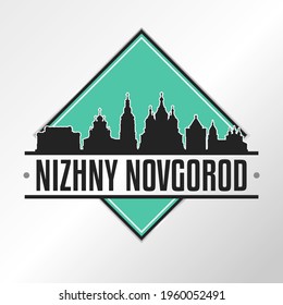 Nizhny Novgorod, Nizhny Novgorod Oblast, Russia Skyline Logo. Adventure Landscape Design Vector City Illustration Vector illustration.