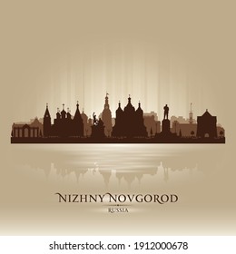 Nizhny Novgorod Russia city skyline vector silhouette illustration