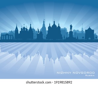 Nizhny Novgorod Russia city skyline vector silhouette illustration