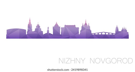 Nizhny Novgorod, Russia Low Poly Skyline Clip Art City Design. Geometric Polygon Graphic Horizon Icon. Vector Illustration Symbol.