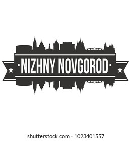 Nizhny Novgorod Russia Skyline Banner Vector Design Silhouette Art Stencil.