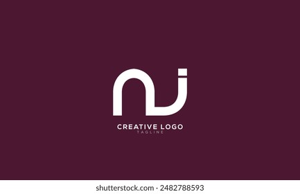 NJ Abstractas inicial monograma letra alfabeto logo diseño
