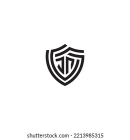 NJ abstract line shield concept in high quality professional design that will print well across any print media