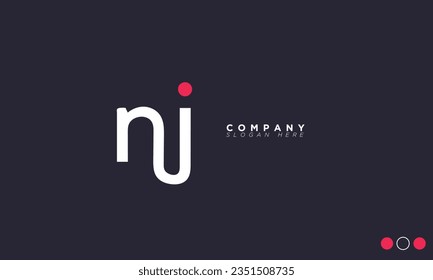 NJ Alphabet letters Initials Monogram logo JN, N and J