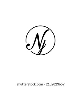 NJ circle feminine concept initial logo best for beauty and fashion