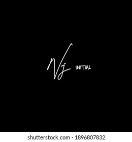 NJ initial handwriting beauty monogram
