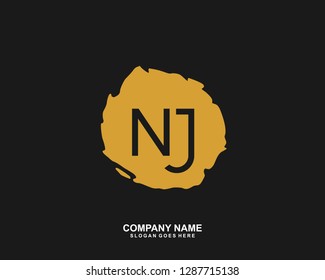 NJ Initial letter geometric logo vector