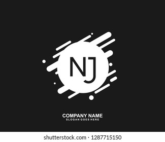 NJ Initial letter geometric logo vector