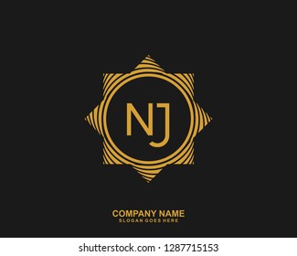 NJ Initial letter geometric logo vector