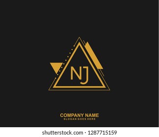 NJ Initial letter geometric logo vector